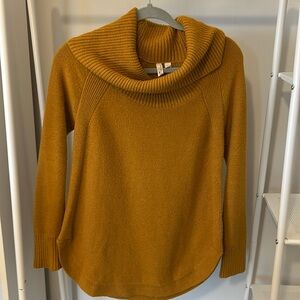 Moth Anthropologie Mustard Cowl Neck Sweater